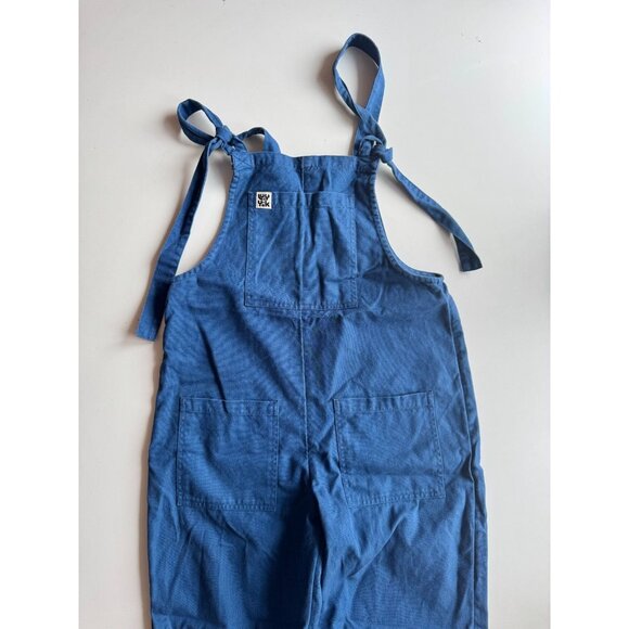 LUCY & YAK Original Blue Organic Cotton Canvas Overalls Dungarees, Size 4 - Picture 6 of 15